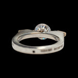 T. Plodowski Sterling Silver, 14K Gold & CZ Tension Set Bypass Solitaire Ring Size 7 1/2