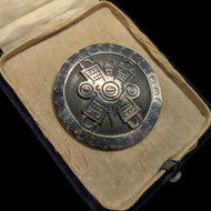 Mexican Designer Sterling Silver Talleres de los Ballesteros Aztec/Mayan Brooch / Pendant