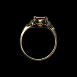 10K Yellow Gold Emerald Cut Synthetic Yellow Sapphire Ring Size 4 3/4