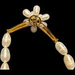 14K Yellow Gold & Rice Pearl Statement Necklace