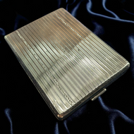 Solid Sterling Large Art Deco Silver Cigarette Case or Business Card Holder