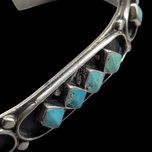 Navajo Old Pawn Silver Turquoise Cuff Bracelet