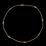 10K Yellow Gold Station Chain Necklace 18"