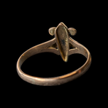 Antique 10K Rose Gold & Seed Pearl Fleur de Lis Ring Size 6 3/4