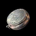 Vintage 800 Silver Floral Pill Box / Case / Trinket Art Nouveau