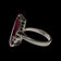 10K White Gold Tear Drop Synthetic Ruby & CZ Ring Size 5 1/4
