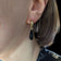 14K Yellow Gold Onyx Drop Stud Earrings
