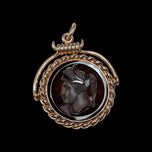 9K Rose Gold & Agate Roman Intaglio Watch Fob / Pendant Spinning Fob