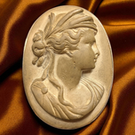 Antique Victorian 19th Century Grand Tour Silver Shelled Lava Stone High Relief Cameo Brooch