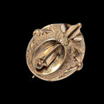 Antique Victorian / Biedermeier Era Rolled Gold Repoussé Brooch / Pendant