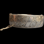 Vintage Sterling Silver Etched Cuff Bracelet by Birks 1963 S&P