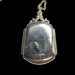 Art Nouveau Rectangular Sterling Silver Floral Engraving Locket Pendant Necklace