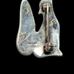 Gilbert Damon Sterling Silver & Turquoise Howling Wolf / Coyote Navajo Brooch