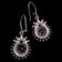 9C Gold & Garnet Ornate Antique Hook Wire Pierced Earrings 9K