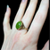 10K Yellow Gold Oval Cut Jade Ring Size 6.5