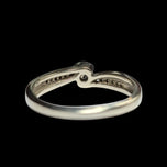 14K White Gold Diamond Bypass / Channel Set Ring Size 7 1/4