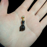 10K Yellow Gold & Wooden Mano Fico / Figa Protective Amulet Charm