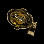 18K Yellow Brushed Gold Pendant with Pearl