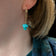 10K Yellow Gold Raw Turquoise Nugget Lever Back Drop Earrings
