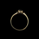 10K Yellow Gold Illusion Set Heart Flanked Diamond Ring Size 7 3/4