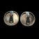 Extra Large 3D Mexican Round Silver Disc Clip-On Earrings 1980s by TANE