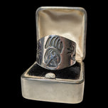 Mexico Sterling Silver Hopi / Native Bear Claw / Kokopelli Stamped Ring Size 14