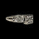 14K White Gold & Diamond Art Deco Scrollwork Ring Size 4 3/4