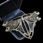 Sterling Silver Large Oversized Dragonfly Statement Brooch Art Nouveau Style