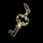 14K Yellow Gold Skeleton Key Charm