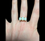 10K Yellow Gold Triple Opal Ring Size 6.5