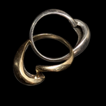 James Avery Retired 14K Yellow Gold & Sterling Interlocking Puzzle Ring Size 5.5