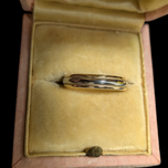 14K Yellow & White Gold Bevel / Etched Band Size 6.5