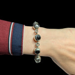 Mexico Sterling Silver & Resin Link Chain Bracelet