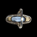 Theodor Fahrner Sterling Silver Art Deco Statement Ring Blue Spinel & Marcasite