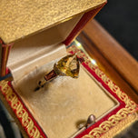 10K Yellow Gold Citrine and Garnet Ring Size 6.5