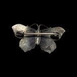 Sterling Silver Green Enamel Butterfly Brooch Signed HG