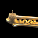 14K Yellow Gold & White Gold Natural Sapphire & Diamond Art Deco Filigree Brooch