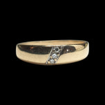 10K Yellow Gold Stacked Triple Diamond Band Size 5 1/2