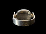 14K White Gold & Jade Mid-Century Modernist Statement Ring Size 5 1/4