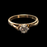 Vintage 14K-18K Gold Diamond Ring 6 1/4