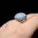 Clyde Duneier Sterling Silver Blue Lace Agate Statement Ring Size 9
