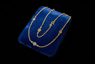 14K Yellow Gold Balestra Italy Station Chain Necklace 16"