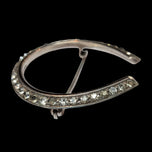 Antique Sterling Horseshoe Brooch with Paste Stones