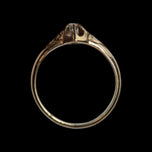 Victorian 10K Yellow Gold Belcher-Set Diamond Solitaire Ring Size 5