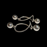 Sterling Silver Abstract / Modernist Sphere Stud Hoops