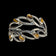 Modernist Abstract Sterling Silver & Tiger's Eye Leaf Cuff Bracelet Mexico