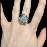 Sterling Silver & Boulder Opal Ring Size 6 3/4