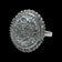 9K White Gold Diamond Round & Baguette Cut Cluster Cocktail Ring Size 6
