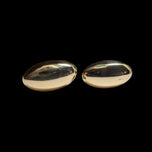 14K Yellow Gold Hollow Omega Back Oval Earrings
