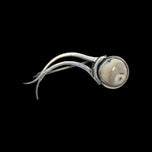 Sterling Silver "Shiva Eye" Modernist MCM Abstract Brooch